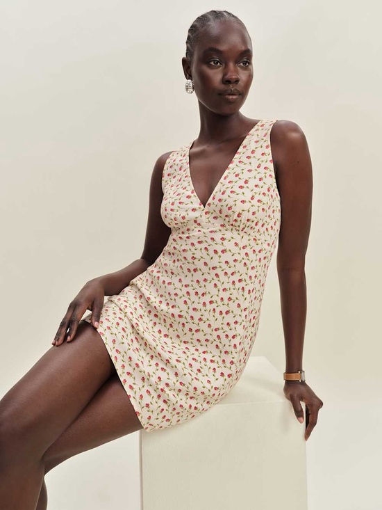 Reformation Dresses & Skirts - reformation calix madison floral sleeveless v-neck mini dress